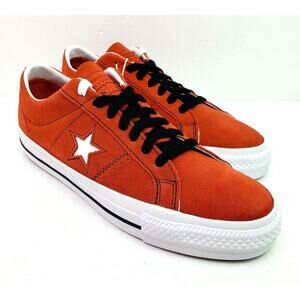 Converse Cons One Star Pro Mens Sz 8 Womens Sz 9.5 Red Suede Low Sneaker Shoes